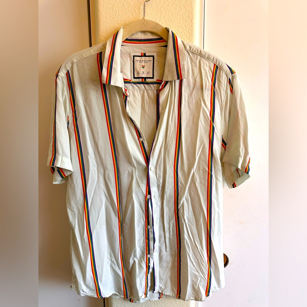 Men's Striped Shirt Rainbow